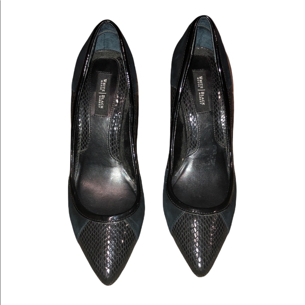 💕White House Black Market black snake print high heels size 7